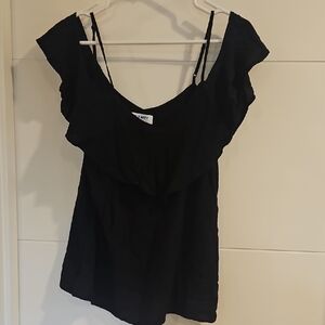 Black Ruffle Top